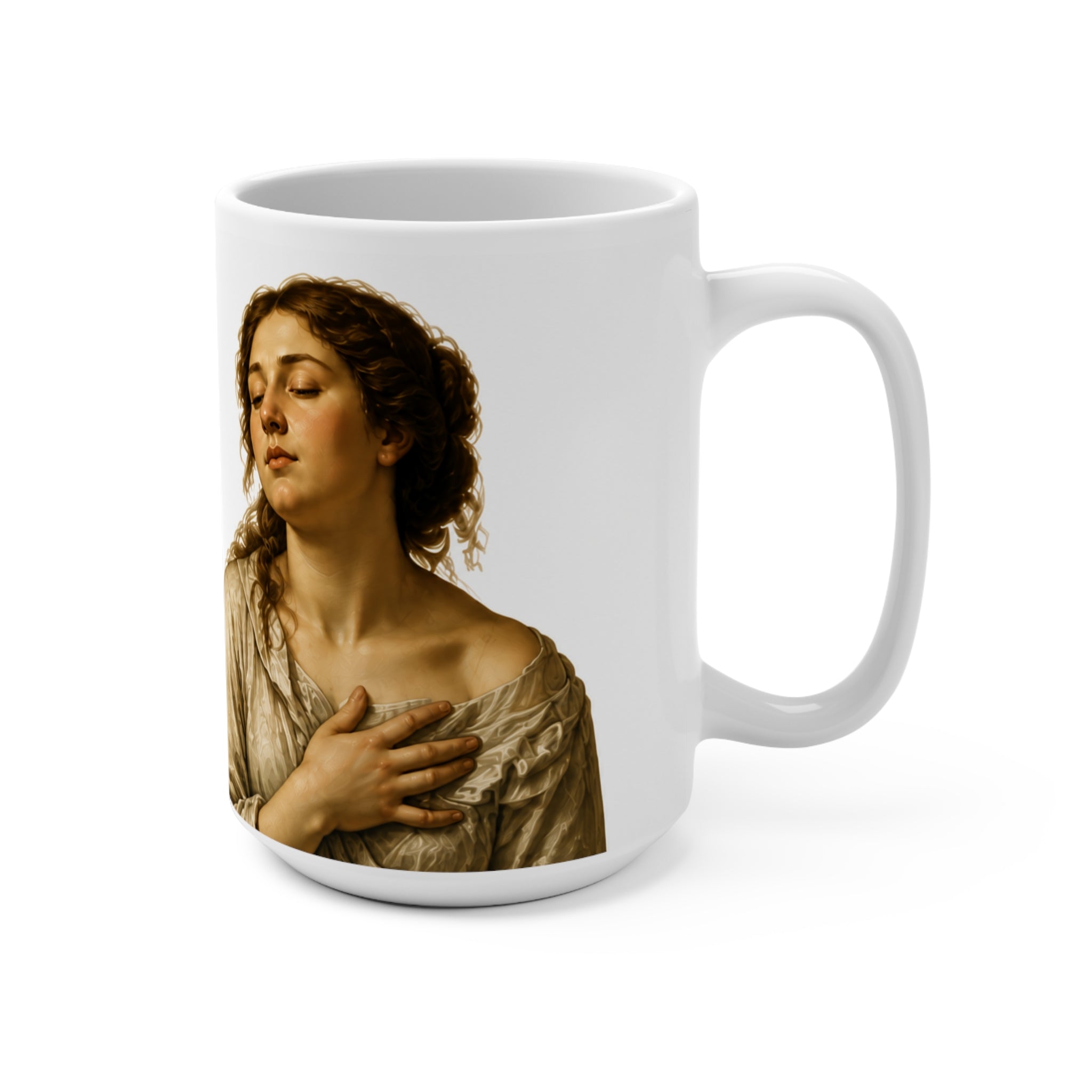 “I Tried, That’s Enough” Funny Inspirational 15oz Ceramic Mug | Cozy Coffee Cup for Morning Motivation, Self Care Gift, Encouragement Mug