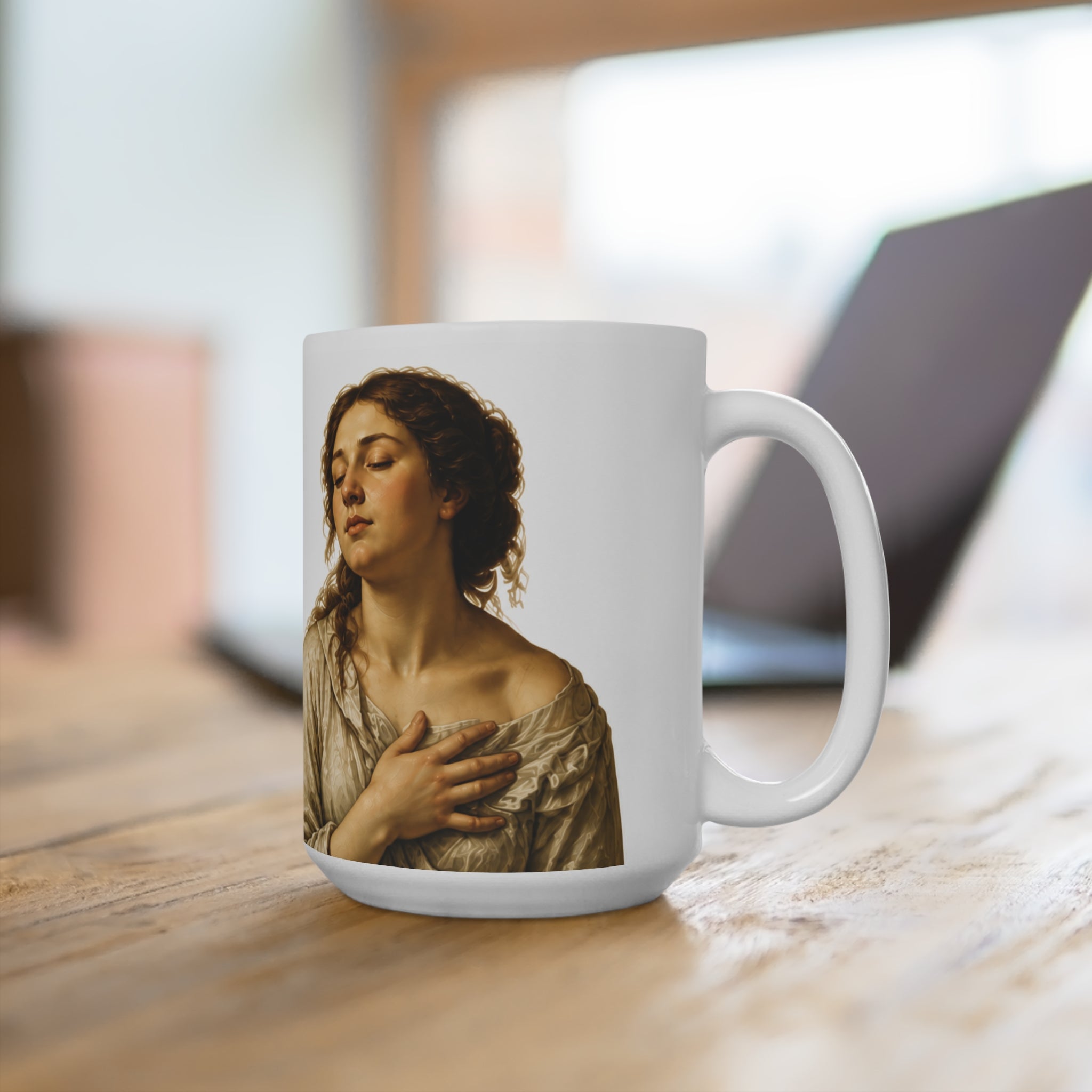 “I Tried, That’s Enough” Funny Inspirational 15oz Ceramic Mug | Cozy Coffee Cup for Morning Motivation, Self Care Gift, Encouragement Mug